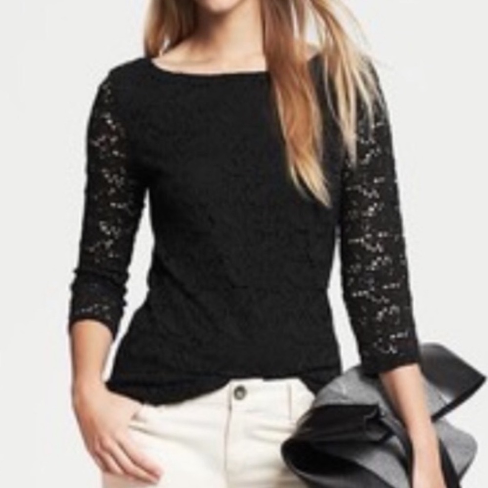 Banana Republic black lace top